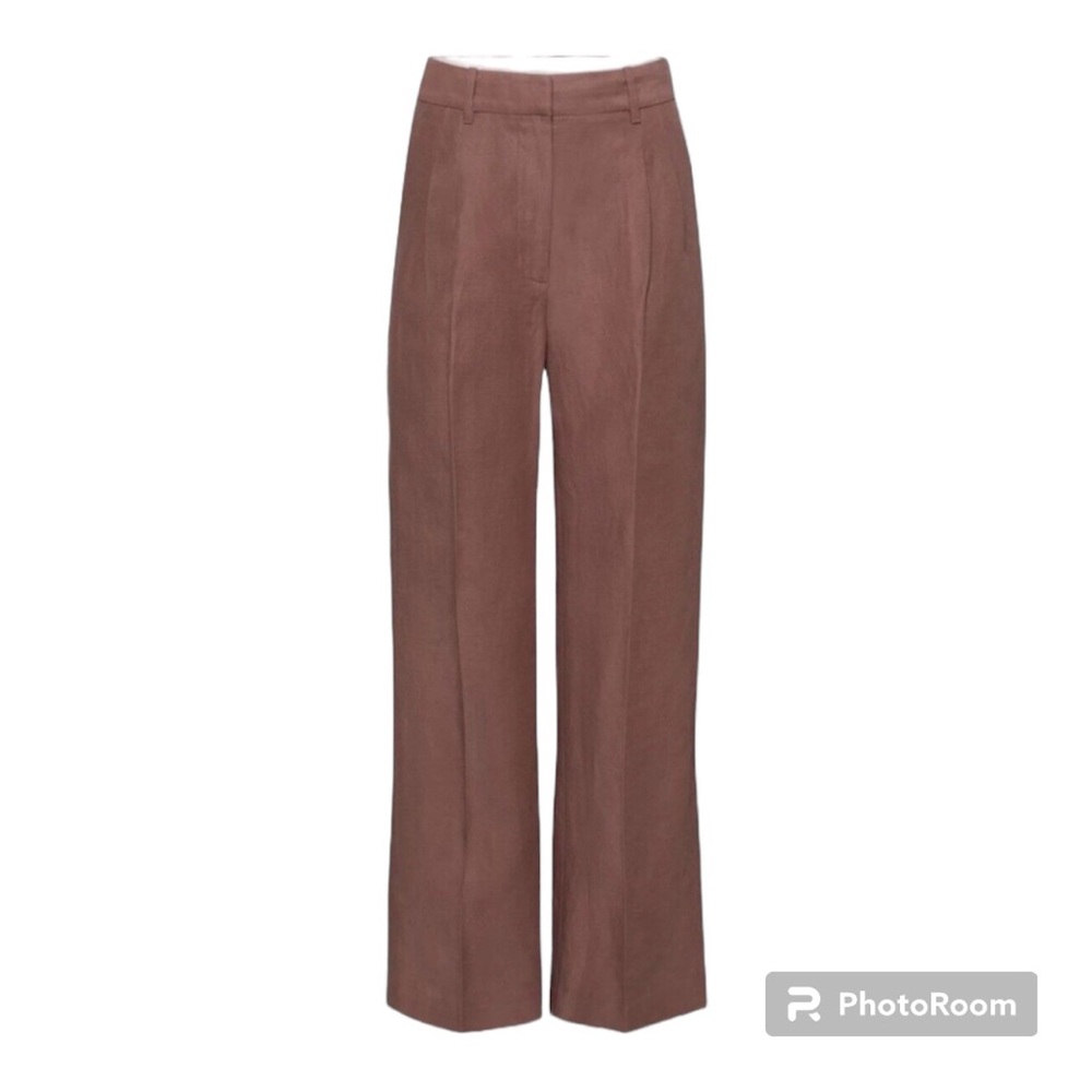Aritzia Wilfred The Effortless Pant in Linen Brown/Red Womens Size 8